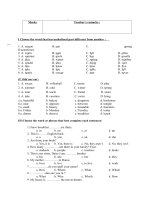 First 45 minutes Test for Grade 6  Bài kiểm tra tiếng anh lớp 6