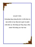 Giải pháp tăng cường thu hút và triển khai các dự án đầu tư trực tiếp nước ngoài vào phát triển lĩnh vực viễn thông tại Tổng công ty Bưu chính Viễn thông của Việt Nam