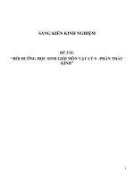 Sáng kiến kinh nghiệm bồi dưỡng học sinh giỏi môn vật lý 9   phần thấu kính 