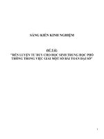 Sáng kiến kinh nghiệm SKKN rèn luyện tư duy cho học sinh trung học phổ thông trong việc giải một số bài toán đại số 