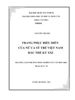 TRANG PHỤC BIỂU DIỄN CỦA NỮ CA SỸ TRẺ VIỆT NAM  ĐẦU THẾ KỶ XXI