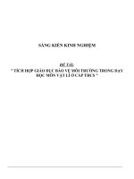 Sáng kiến kinh nghiệm tích hợp giáo dục bảo vệ môi trường trong giảng dạy bộ môn vật lý ở trường THCS 