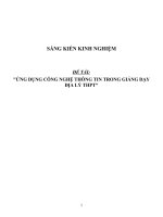 Sáng kiến kinh nghiệm SKKN ứng dụng công nghệ thông tin trong giảng dạy địa lý THPT 