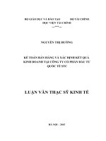 Luận văn thạc sỹ - Kế toán bán hàng và xác định kết quả kinh doanh tại công ty cổ phần đầu tư quốc tế STC