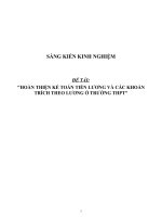 Sáng kiến kinh nghiệm SKKN hoàn thiện kế toán tiền lương và các khoản trích theo lương ở trường THPT 