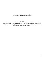 Sáng kiến kinh nghiệm SKKN một số giải pháp nhằm tạo hứng thú học môn ngữ văn cho học sinh THCS 