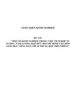 Một số kinh nghiệm trong việc tích hợp tư tưởng, tấm gương đạo đức hồ chí minh vào môn giáo dục công dân lớp 10 THPT 