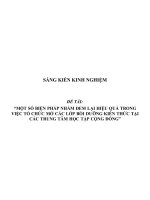 Sáng kiến kinh nghiệm mở lớp bồi dưỡng tại trung tâm học tập cộng đồng 