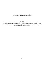 Sáng kiến kinh nghiệm SKKN xác định công thức cấu tạo hợp chất hữu cơ bằng phương pháp biện luận 