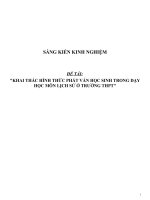 Sáng kiến kinh nghiệm SKKN khai thác hình thức phát vấn học sinh trong dạy học môn lịch sử ở trường THPT 