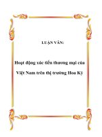 Hoạt động xúc tiến thương mại của Việt Nam trên thị trường Hoa Kỳ