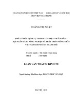 Phát triển dịch vụ thanh toán qua ngân hàng tại Ngân hàng Nông nghiệp và Phát triển Nông thôn Việt Nam Chi nhánh Thanh Trì