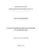 Các yếu tố ảnh hưởng đến lòng tin xã hội của người Việt Nam