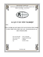 Nâng cao hiệu quả huy động vốn tại Ngân hàng Nông nghiệp và Phát triển Nông thôn Việt Nam  chi nhánh huyện Lạc Thủy tỉnh Hòa Bình...