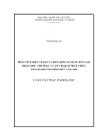 Luận văn phân tích hiện trạng và biến động sử dụng đất giai đoạn 2000 – 2010 phục vụ quy hoạch phát triển thành phố thái bình đến năm 2020 