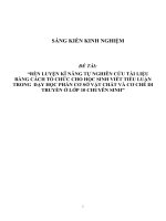 Sáng kiến kinh nghiệm SKKN rèn luyện kỹ năng tự nghiên cứu tài liệu bằng cách cho học sinh viết tiểu luận phần cơ sở vật chất và di truyền lớp 10 chuyên sinh 
