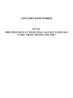 Sáng kiến kinh nghiệm SKKN biện pháp quản lý nhằm nâng cao chất lượng dạy và học trong trường tiểu học 