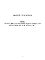 Sáng kiến kinh nghiệm SKKN phương pháp tổ chức giảng dạy nhằm nâng cao thể lực cho học sinh trường THPT 