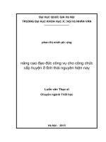 Nâng cao đạo đức công vụ cho công chức cấp huyện ở tỉnh Thái Nguyên hiện nay