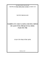 Nghiên cứu chất lượng chương trình du lịch vùng phi quân sự ( DMZ) ở Quảng Trị