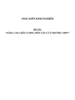 Sáng kiến kinh nghiệm SKKN về phương pháp giải nhanh các bài toán về dao động điều hòa 