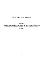 Sáng kiến kinh nghiệm SKKN phân dạng và định hướng cách giải cho bài toán viết phương trình đường thẳng trong không gian 