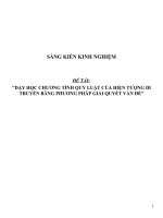 Sáng kiến kinh nghiệm SKKN dạy học chương tính quy luật của hiện tượng di truyền băng phương pháp giải quyết vấn đề 