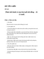 Phân tích hành vi của lứa tuổi nhi đồng (611 tuổi)