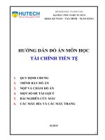 Hướng dẫn đồ án môn học Tài chính tiền tệ - ĐH Công nghệ TP. HCM