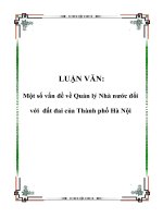 Một số vấn đề về Quản lý Nhà nước đối với đất đai của Thành phố Hà Nội