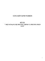 Sáng kiến kinh nghiệm SKKN môn toán THPT một số dạng hệ phương trình và phương pháp giải 