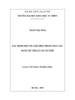 LUẬN văn THẠC sĩ xác ĐỊNH một số AXIT béo TRONG dầu gấc BẰNG kỹ THUẬT sắc ký KHÍ 