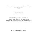 Luận văn thạc sỹ - Phát triển quan hệ đại lý trong thanh toán quốc tế tại Ngân hàng Thương mại Cổ phần Ngoại thương Việt Nam