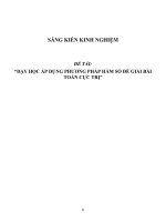 Sáng kiến kinh nghiệm SKKN dạy học áp dụng phương pháp hàm số để giải bài toán cực trị 