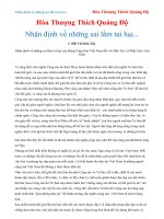 Nhận định về những sai lầm tai hại... - Hòa Thượng Thích Quảng Ðộ