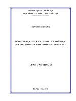 Hứng thú học Toán và thành tích Toán học của học sinh Việt Nam trong kì thi PISA 2012