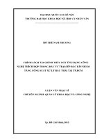 Chính sách tài chính thúc đẩy ứng dụng công nghệ thích hợp trong đầu tư trạm ép rác kín nhằm tăng công suất xử lý rác thải tại TP.HCM