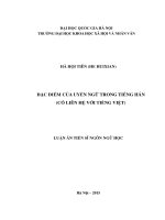 Đặc điểm của uyển ngữ trong tiếng Hán (có liên hệ với tiếng Việt)