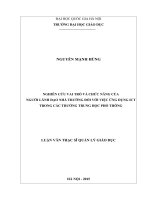 Nghiên cứu vai trò và chức năng của người lãnh đạo nhà trường đối với việc ứng dụng ICT trong các trường trung học phổ thông