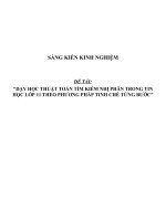 Sáng kiến kinh nghiệm SKKN dạy học thuật toán tìm kiếm nhị phân trong tin học lớp 11 theo phương pháp tinh chế từng bước 