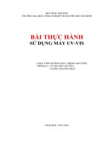 BÀI THỰC HÀNH sử DỤNG máy UV VIS 