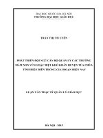 Phát triển đội ngũ cán bộ quản lý các trường mầm non vùng đặc biệt khó khăn huyện Tủa Chùa tỉnh Điện Biên trong giai đoạn hiện nay