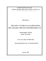 Phát huy vai trò của gia đình trong việc giáo dục trẻ em ở Thái Bình hiện nay