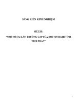 Sáng kiến kinh nghiệm SKKN tìm và khắc phục một số sai lầm thường gặp của học sinh trong quá trình giải bài tập tích phân 