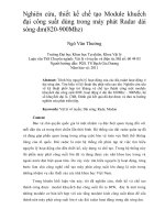 Nghiên cứu, thiết kế chế tạo Module khuếch đại công suất dùng trong máy phát Radar dải sóng dm(820-900Mhz)