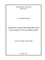 GIẢI QUYẾT TRANH CHẤP TRÊN BIỂN BẰNG tòa án QUỐC tế về LUẬT BIỂN (ITLOS)