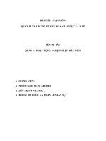 quản lí hoạt động nghệ thuật biểu diễn