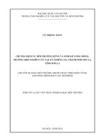 CHI TRẢ DỊCH VỤ MÔI TRƯỜNG RỪNG VÀ SINH KẾ CỘNG ĐỒNG TRƯỜNG HỢP NGHIÊN CỨU TẠI XÃ CHIỀNG CỌ, THÀNH PHỐ SƠN LA, TỈNH SƠN LA