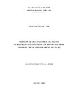 Mối quan hệ giữa nhận thức của cha mẹ về biểu hiện và nguyên nhân tổn thương sức khỏe tâm thần trẻ em với hành vi ứng xử của họ