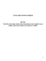 Sáng kiến kinh nghiệm SKKN hướng dẫn học sinh giải nhanh bài toán điện xoay chiều liên quan đến giá trị tức thời 